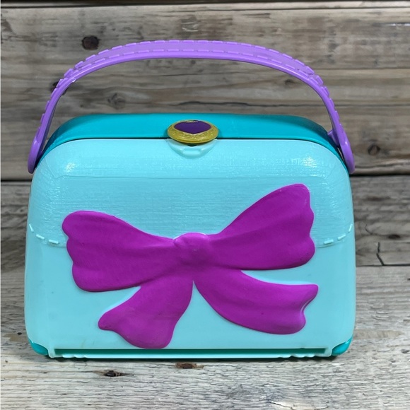 Polly Pocket Handbag Doll Playset 2018 Blue Purple Bow Movie Theater Mall Figure - Picture 2 of 16